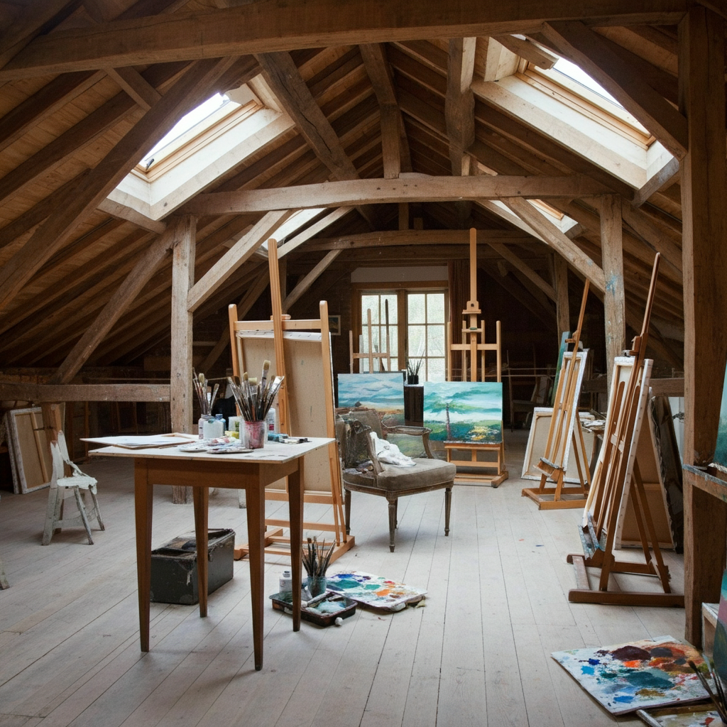 Art studio rafters